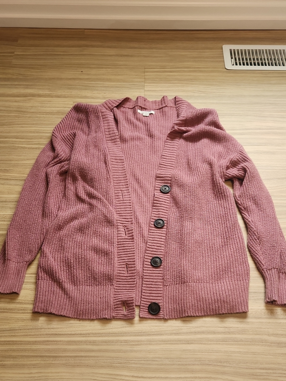 American Eagle Outfitters Dusty Rose Button-Front Cardigan